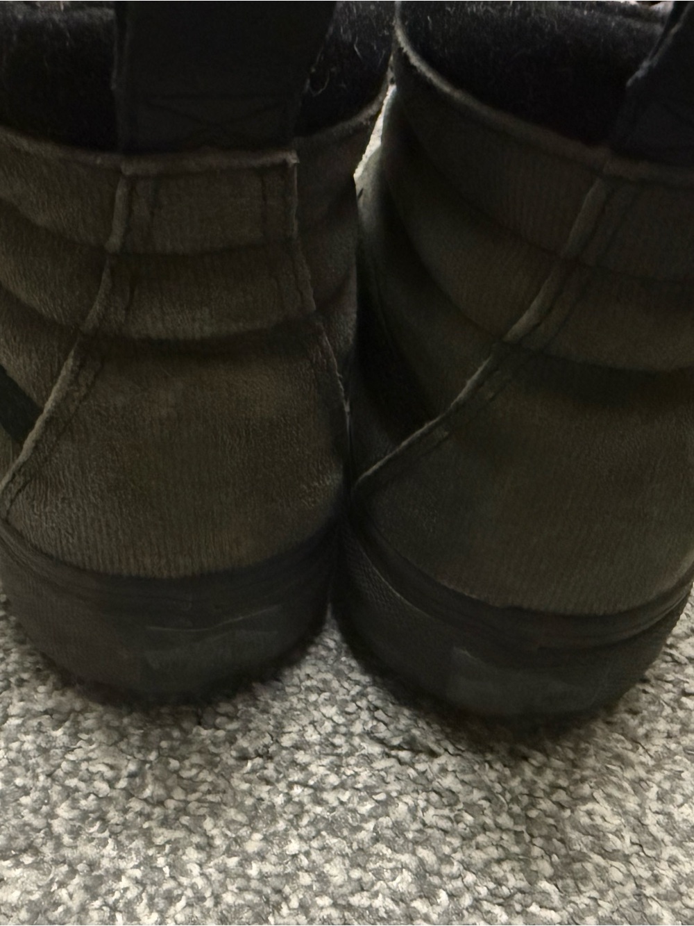 Vans women's High-Top Sneakers in Olive Green with Black Accents - Picture 4 of 5